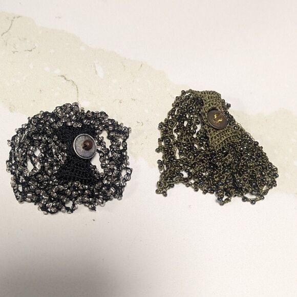 2 piece handmade threaded beaded bracelet - Picture 1 of 8